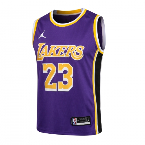 Jordan NBA Lakers Crew Neck Purple No. 23 (Hot Pressed)