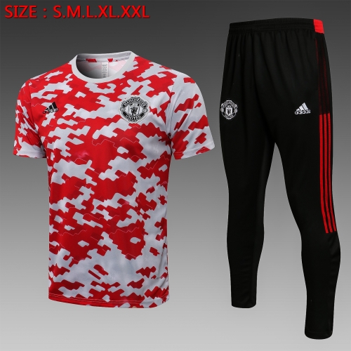 Short Sleeve 2122 Manchester United Red and White