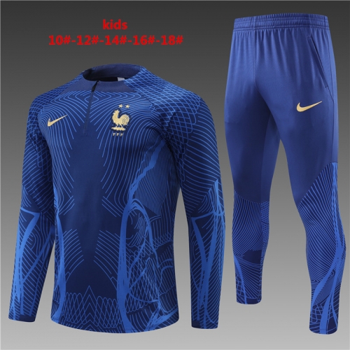 22-23 French Royal Blue [Player Edition] KIDS Training Suit