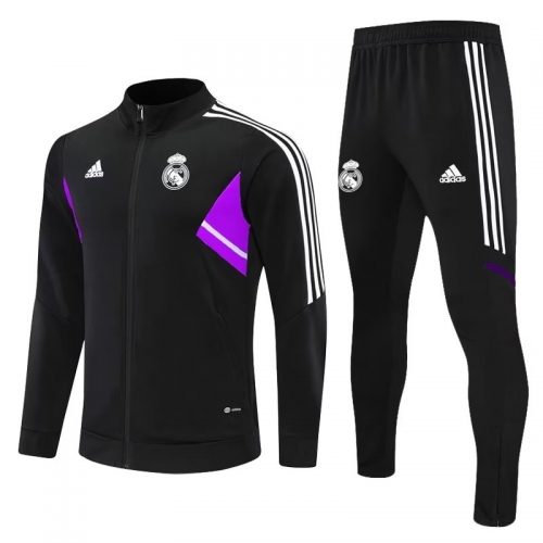 22-23 Real Madrid Black Jacket Adult