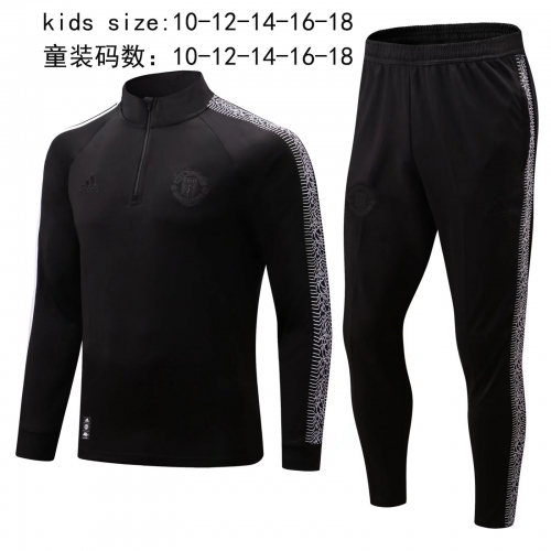 22-23 Manchester United Black Special Edition Children's Wear KIDS Training Suit