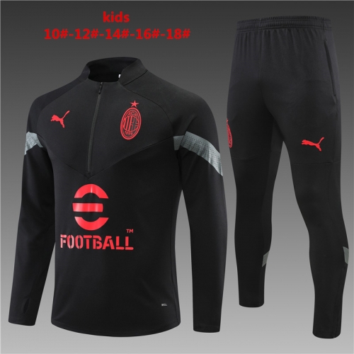 22-2AC Milan Black KIDS Training Suit