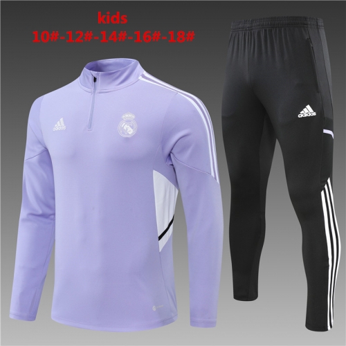 22-23 Real Madrid Purple KIDS Training Suit