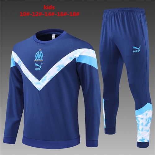 22-23 Marseille Royal Blue [Round Neck] KIDS Training Suit