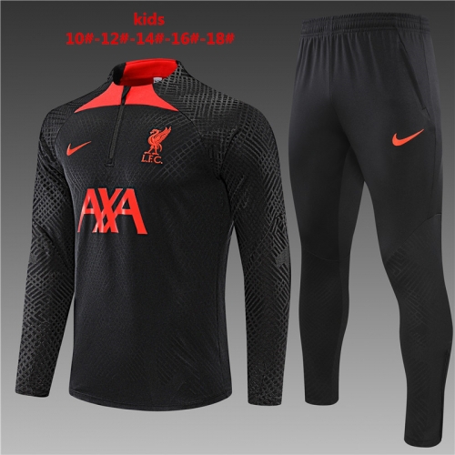 22-233 Liverpool Black [Player Edition] KIDS Training Suit