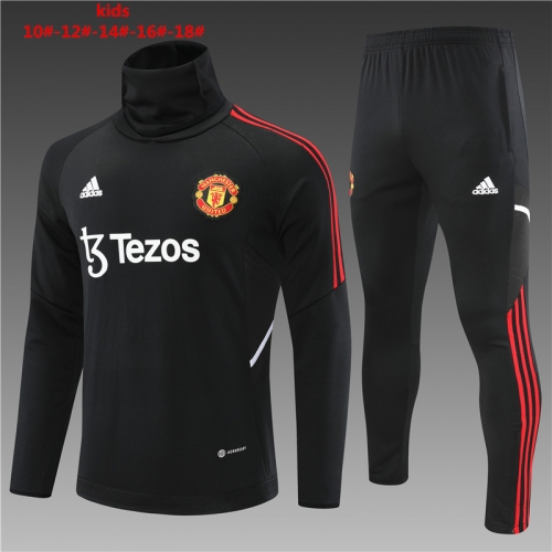 Kids 2223 Manchester United Black [High Collar Style]