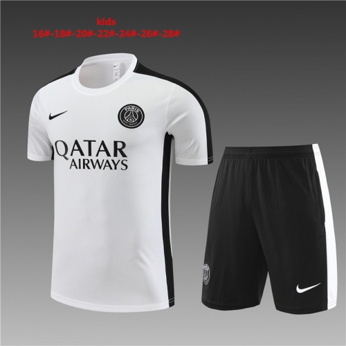 Children's 23-24 short sleeved Paris white [color scheme] PSG+adults