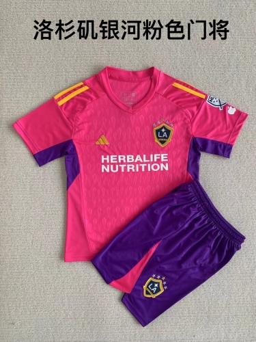 23-24 Los Angeles Galaxy Pink Goalkeeper Kids+Adult Set