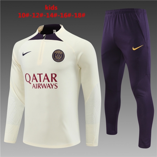 Children's PSG 23-24 Paris White Kids+Adult, Training Clothing