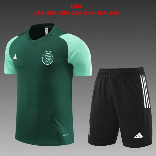 23-24 Short Sleeve Algerian Green Kids+Adult Set, Training Clothing