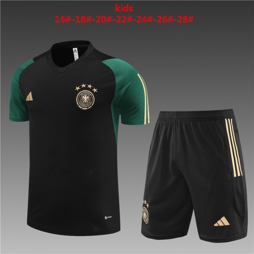 23-24 Short Sleeve German Black Kids+Adult Set, Training Clothing