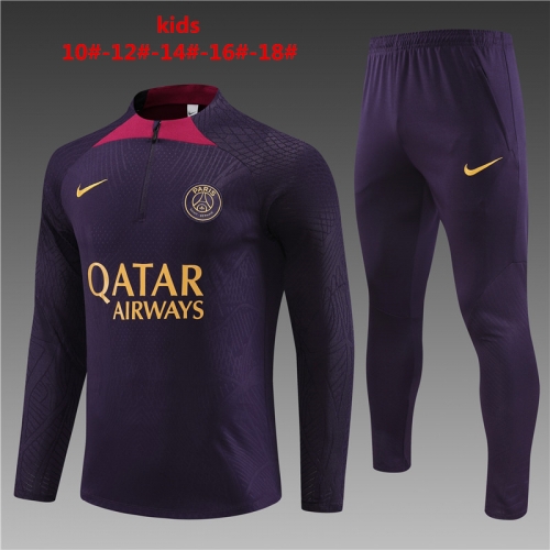 Children's PSG 23-24 Paris Blue Purple [Player Version] Kids+Adult, Training Clothes