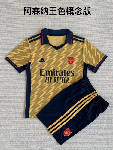 23-24 Arsenal Yellow Concept Edition Kids+Adult Set