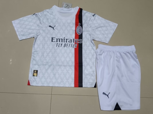 23-24AC Milan Away Kids+Adult Set