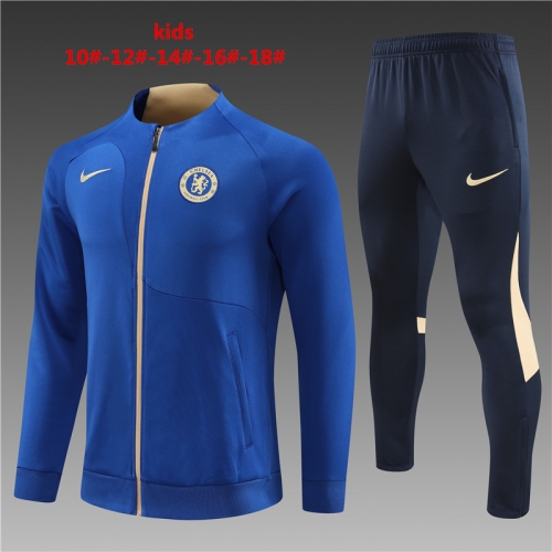 23-24 Long Pull Jacket Chelsea Blue Kids+Adult Training Shirt
