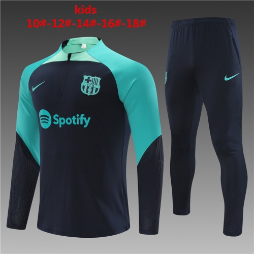 23-24 Barcelona Treasure Blue Kids+Adult Training Shirt