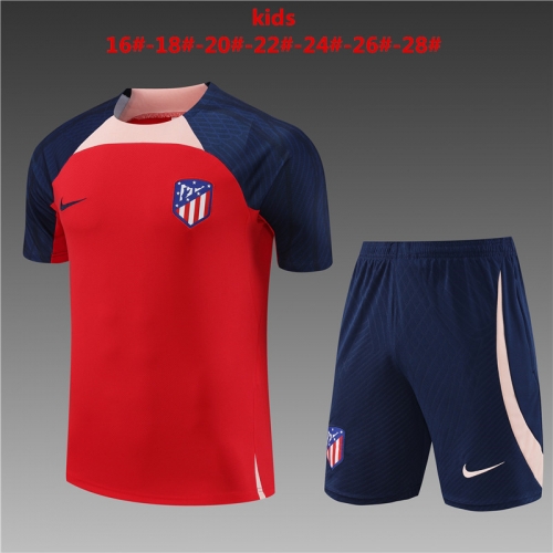 23-24 Short Sleeve Atletico Madrid Red Kids+Adult Training Shirt