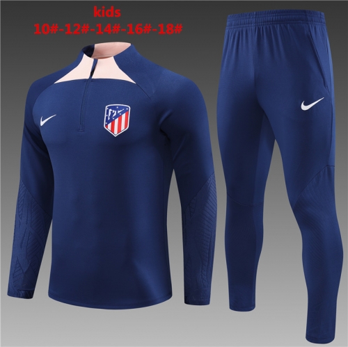 23-24 Atletico Madrid Royal Blue Kids+Adult Training Kit