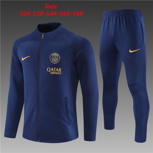 23-24 Long Pull Jacket Paris Royal Blue Kids+Adult Training Shirt