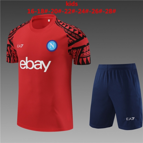 23-24 Short sleeved Naples Red Kids+Adult Training Shirt