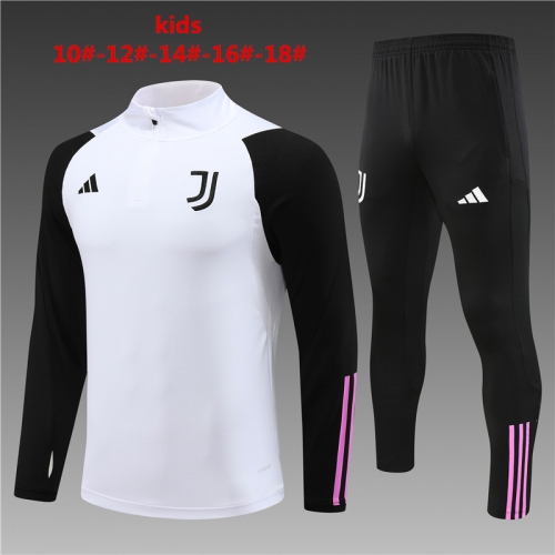 23-24 Juventus White Kids+Adult Training Shirt