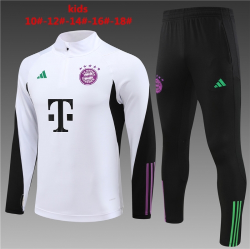 23-24 Bayern White Kids+Adult Training Clothes