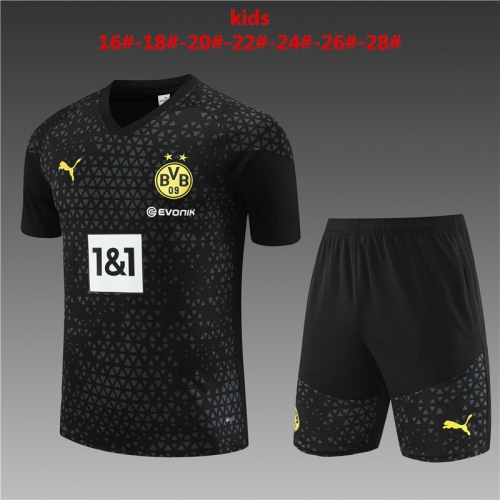 23-24 Short Sleeve Dortmund Black Kids+Adult Training Shirt