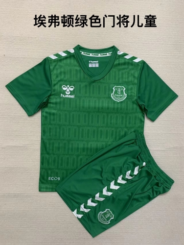 23-24 Everton Green Goalkeeper Kids+Adult Set
