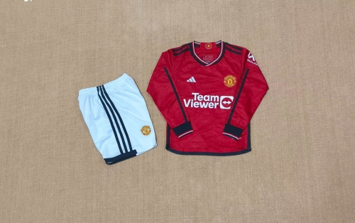 23-24 Manchester United Home Long Sleeve Kids