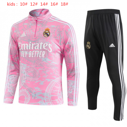 23-24 Real Madrid Pink Special Edition Training Kits+Adult