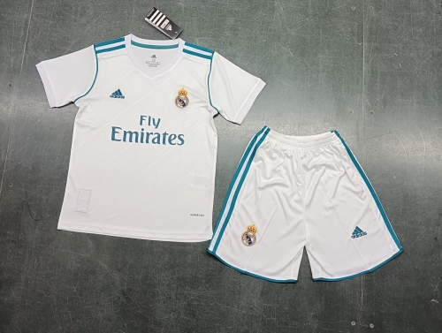 17-18 Real Madrid Home Kids please note that socks can only be used for the new season or the same color