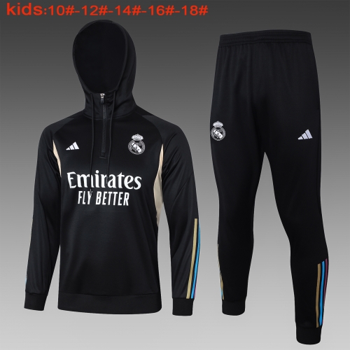 23-24 Half Pull Hat Real Madrid Black Children's Clothing KIDS