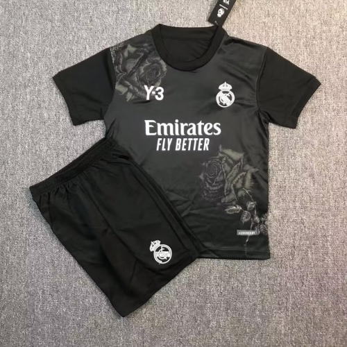 24-25 Real Madrid Y3 Black Kids+Adult Set