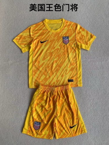 24-25 USA, Yellow Goalkeeper Kids+Adult Set