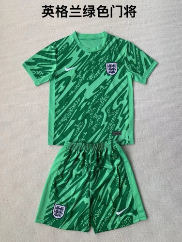 24-25 England Green Goalkeeper Kids+Adult Set