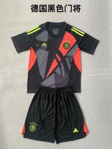 24-25 German Black Goalkeeper Kids+Adult Set