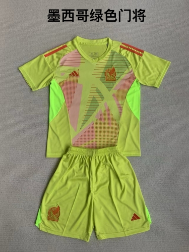 24-25 Mexican Green Goalkeeper Kids+Adult Set