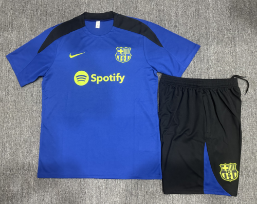 24-25 Short sleeved Barcelona Blue Kids+Adult Set