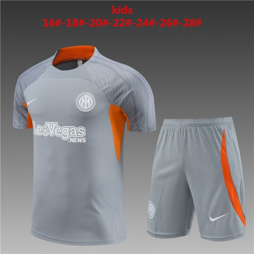 24-25 Short sleeved Inter Milan Grey with Orange+Adult Set