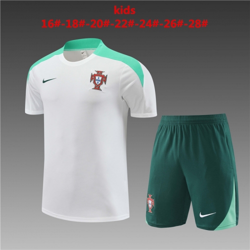 24-25 short sleeved Portugal, white kids+adult set