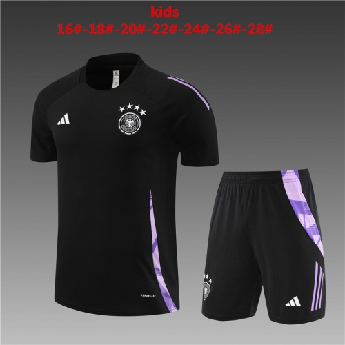 24-25 Short sleeved German Black+Adult Set