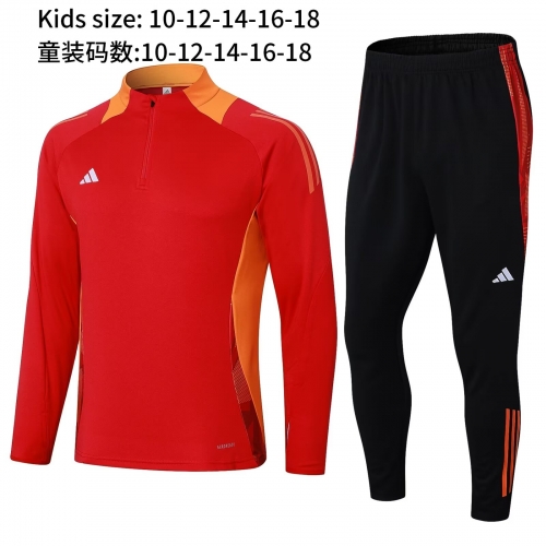 24-25 Adida s Red Training Clothes for Children+Adults