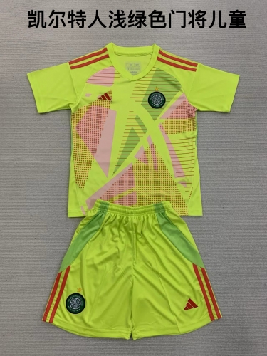 24-25 Celtics Light Yellow Goalkeeper Children's Kids+Adult Set