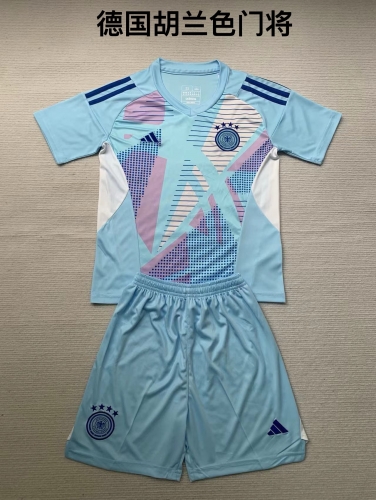 24-25 German Blue Goalkeeper Kids+Adult Set