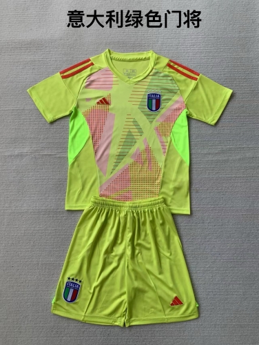 24-25 Italian Yellow Goalkeeper Kids+Adult Set