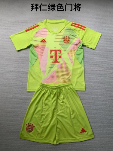 24-25 Bayern Yellow Goalkeeper Kids+Adult Set