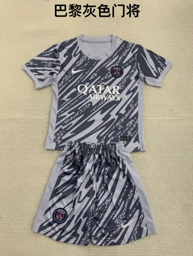 24-25 PSG Paris Grey Goalkeeper Kids+Adult Set