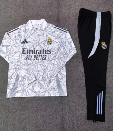 24-25 Real Madrid White Gray [Camo Style] Kids+Adult Training Set
