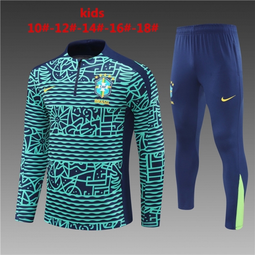 24-25 Brazil, Hulan color [camouflage style] kids+adult training suit