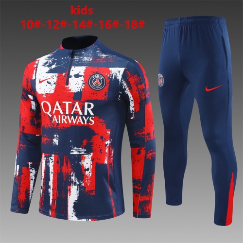 24-25 PSG Paris Red and Blue [Camo Style] Kids+Adult Training Set